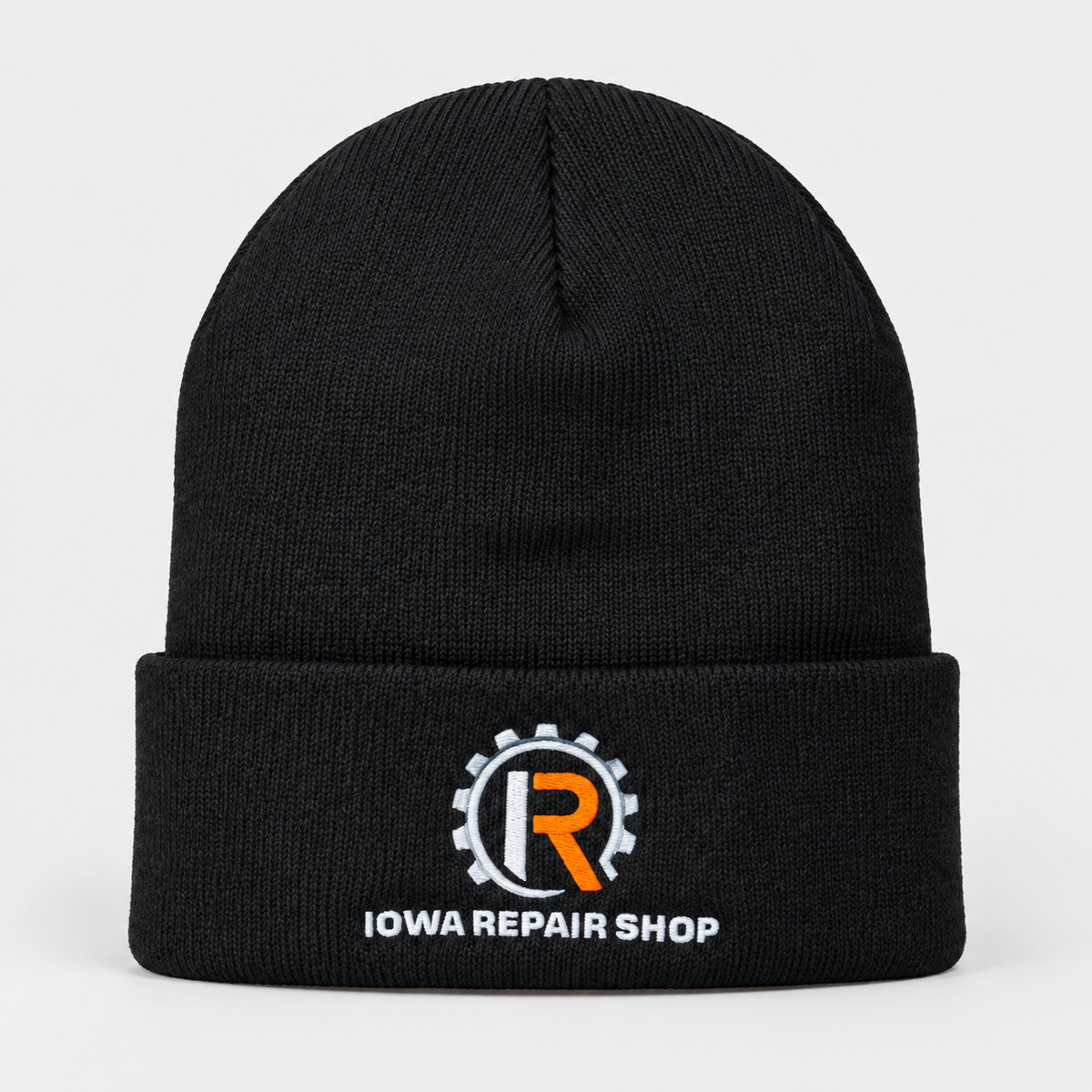 Knit Beanie with Embroidery